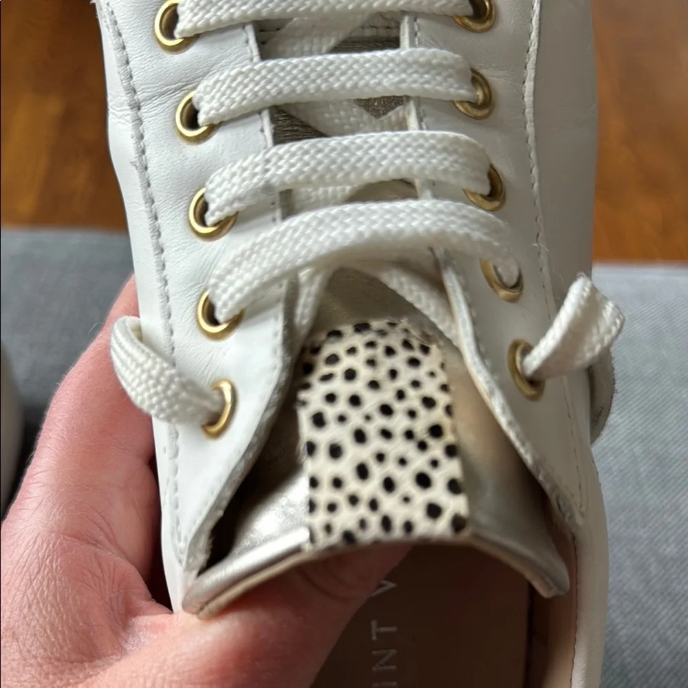 Mint Velvet Women's White Leather Sneakers - Picture 13 of 14
